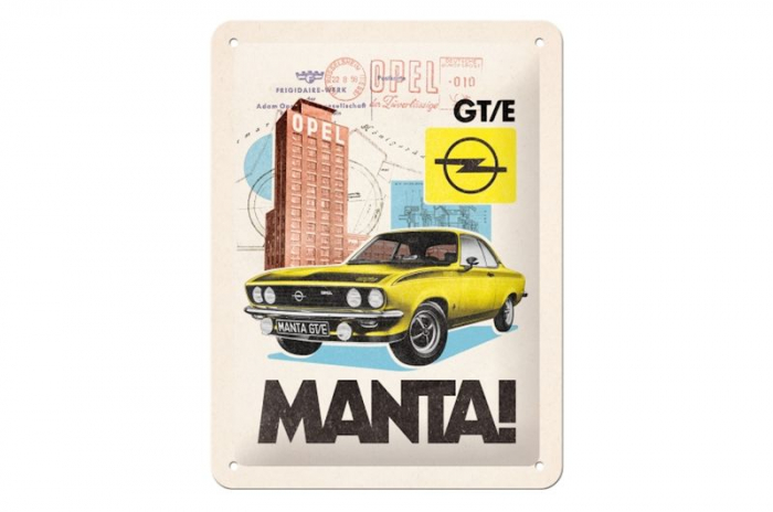 Blechschild "Opel Manta GT/E" - 20 x 15cm